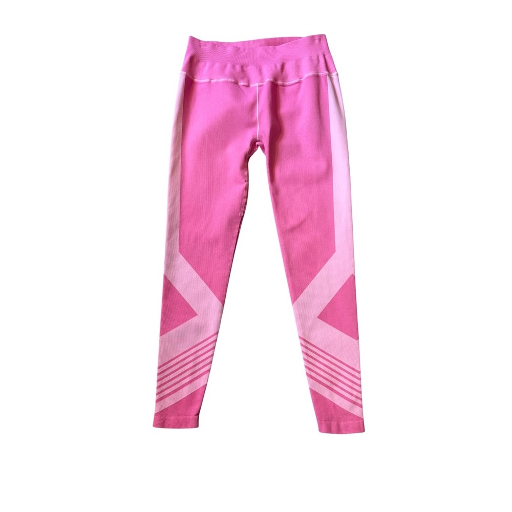 Spiritual Gangster Pink Seamless Geometric Striped Activewear Leggings M/L